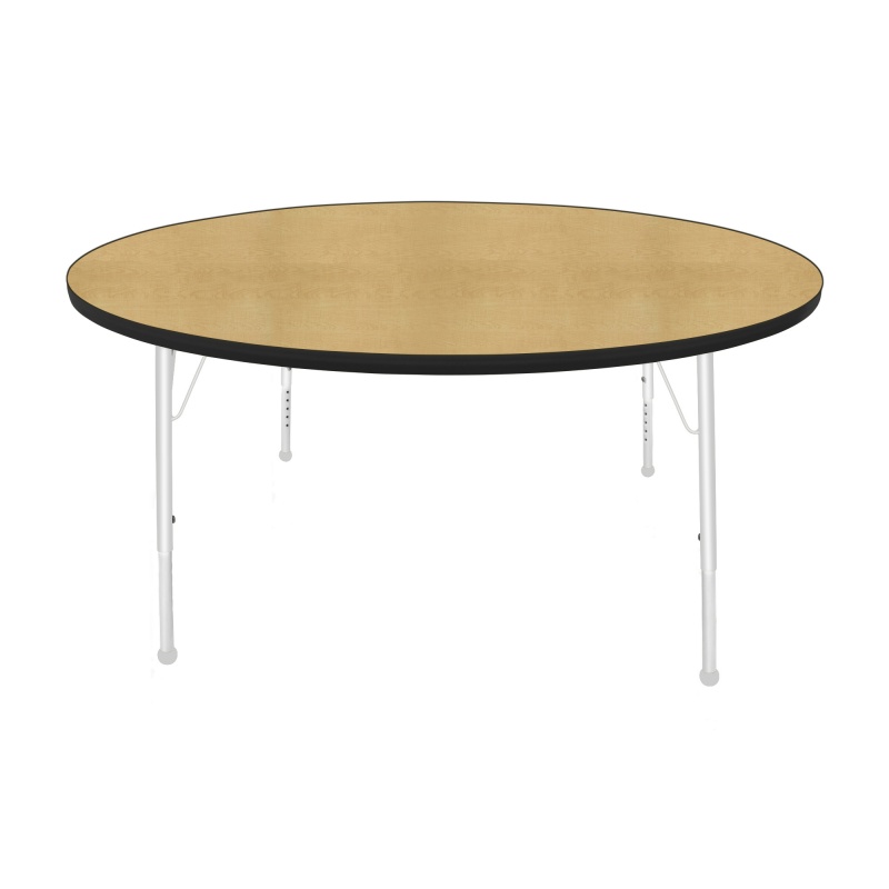 60" Round Table - Top Color: Maple, Edge Color: Black