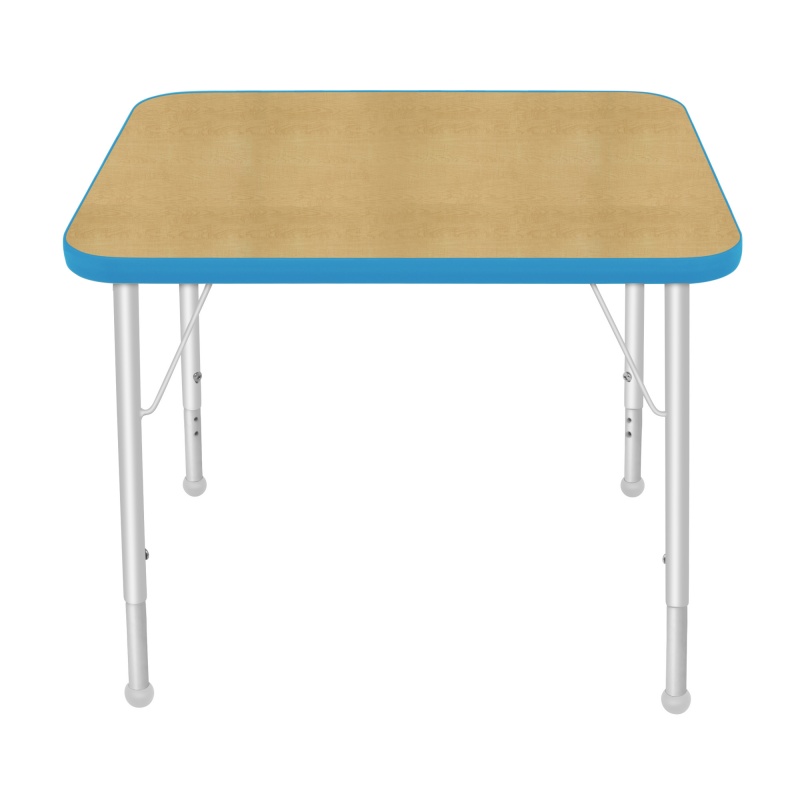 24" X 36" Rectangle Table - Top Color: Maple, Edge Color: Bright Blue