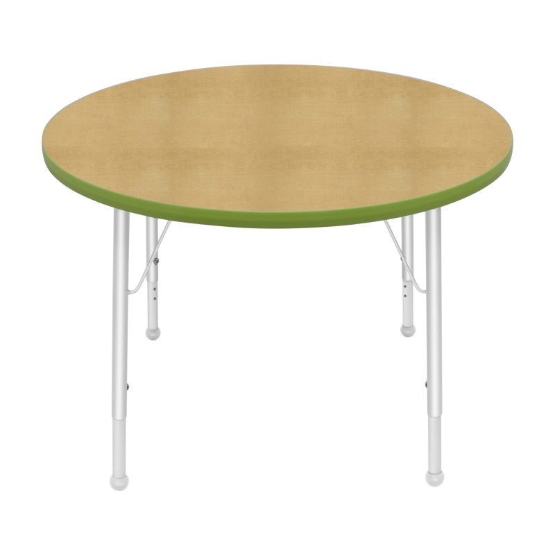 36" Round Table - Top Color: Maple, Edge Color: Sour Apple