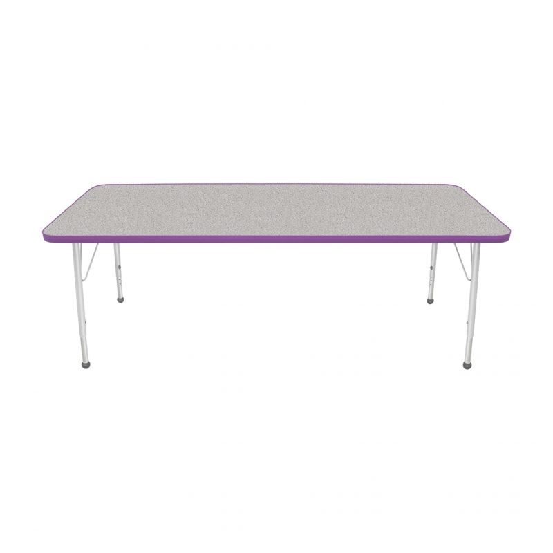 30" X 72" Rectangle Table - Top Color: Gray Nebula, Edge Color: Purple