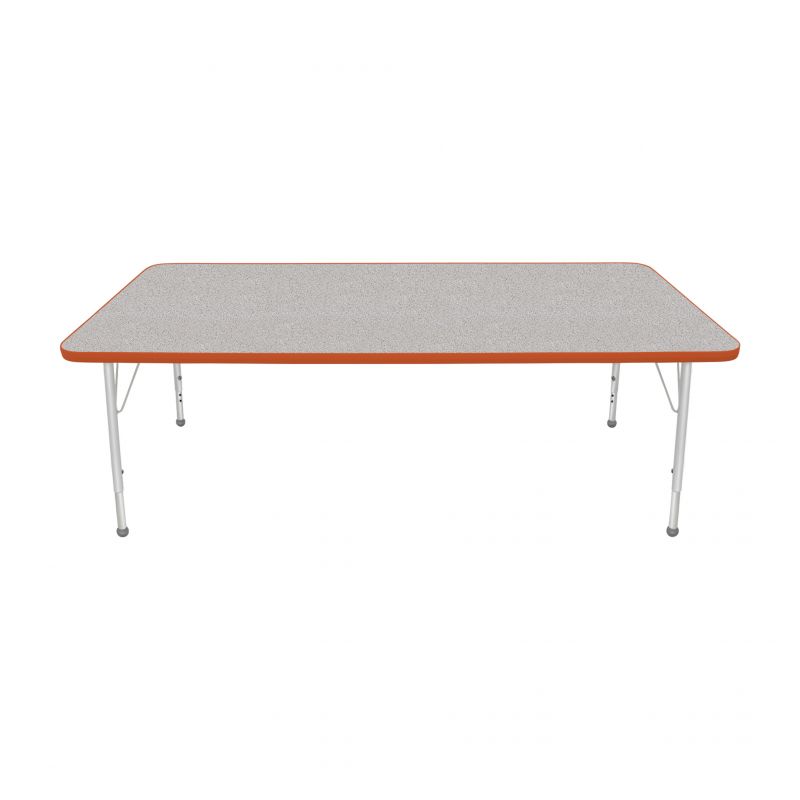 36" X 72' Rectangle Table - Top Color: Gray Nebula, Edge Color: Autumn Orange