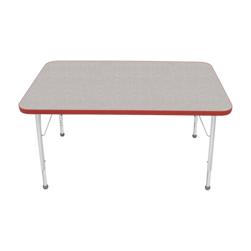 30" X 48" Rectangle Table - Top Color: Gray Nebula, Edge Color: Red