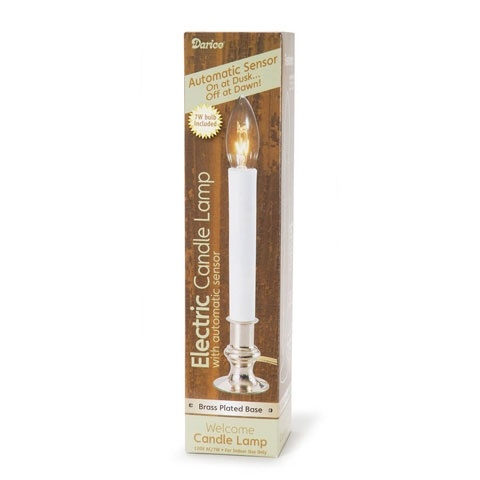 Candle Lamp - Electric, With On Off Sensor - Brass Plated Base