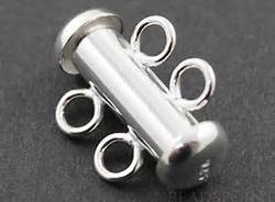 Sterling Silver Smooth Multi Strand Tube Clasp - 2 To 5 Strand