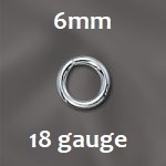 Sterling Silver Open Jump Ring - 7Mm, 16 Gauge