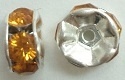 6Mm Large Stone Rondelle-Topaz/Silver