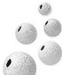8Mm Frosted Round Sterling Silver Bead - 2.5Mm Hole Size