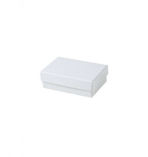 #31 White Swirl Solid Top Jewelry Box- 3" X 2 1/8" X 5/8"