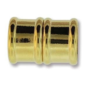 14 X 18Mm (12Mm Inside Diameter) Large Hole Bamboo Magnetic Clasp - Gold