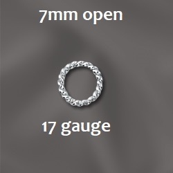 Sterling Silver Twisted Open Jump Ring - 7Mm, 17g