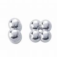 4Mm Sterling Silver Frosted Rondell Bead - 1Mm Round - 1.5Mm Hole Size