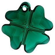 28Mm Clover Pendant- Emerald
