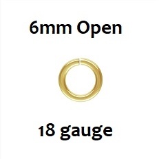 14K Gold Filled Open Jump Ring - 6Mm, 18Ga