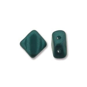Silky Bead, 6Mm, 2-Hole - Pastel Emerald
