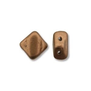 Silky Bead, 6Mm, 2-Hole - Crystal Bronze Copper