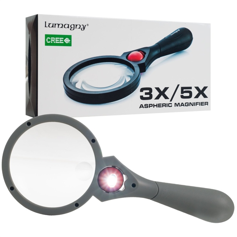 Lumagny Rim Aspheric Magnifier With Ball Switch Led