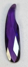 Cubic Zirconia Long Curved Flat Teardrop- Purple
