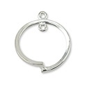 Silver Plated Round Pinch Bail Component