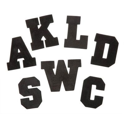 Foamies Stickers- 2" Letters - Varsity Font, Black
