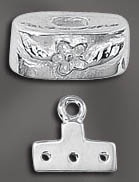 Sterling Silver Multi-Strand Connector End With Flower Cap - 3 Hole