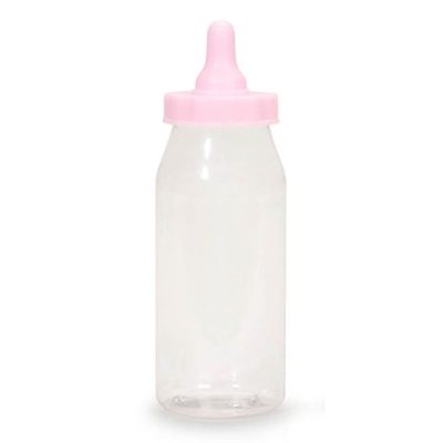 Plastic Favor - Baby Bottle - Pink - 5 Inches - 12 Pieces