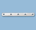 Sterling Silver Flat Spacer Bar - 8Mm Spacing, 5 Hole