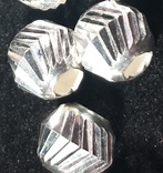 Sterling Silver V-Cut Bead - 6Mm