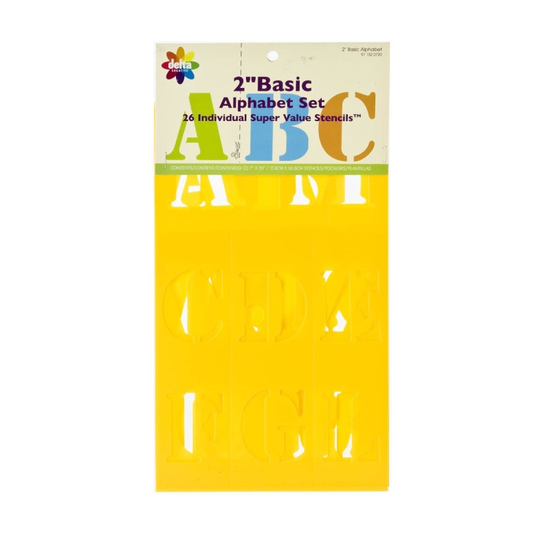 Delta Stencils - Alphabet - Basic, 2"