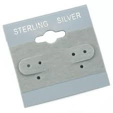 Hanging Earring Display Cards - Marked Sterling Silver - Grey