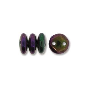 2-Hole Lentil Bead- 6Mm - Iris Purple