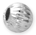 6Mm Corrugated Round Sterling Silver Bead - Large Hole - 2.5Mm Hole Size