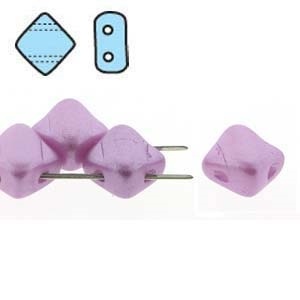 Silky Bead, 6Mm, 2-Hole - Pastel Lilac
