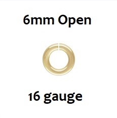 14K Gold Filled Open Jump Ring - 6Mm, 16Ga