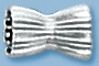 Sterling Silver 6.5 X 4.5Mm Corrugated Bowtie Bead - 1.5Mm Hole Size