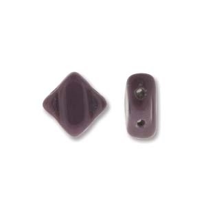 Silky Bead, 6Mm, 2-Hole - Opaque Purple