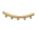 14Kt Gold Filled Curved Tube With Loops - 3Mm X 38Mm - 5 Loop