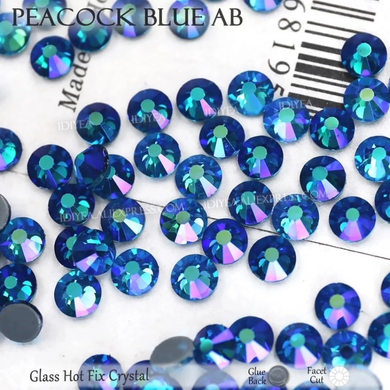 Chinese Glass Peacock Ab Rhinestones - Glue On