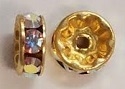 8Mm Swarovski Rondell- Crystal Ab/Gold