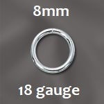 Sterling Silver Twisted Open Jump Ring - 8Mm, 17g