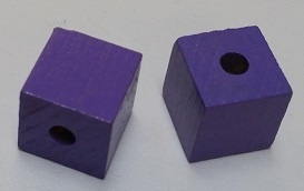 Wood Cube - 1/2", 1/8" Hole - Lilac
