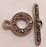 Marcasite 10Mm Round Toggle