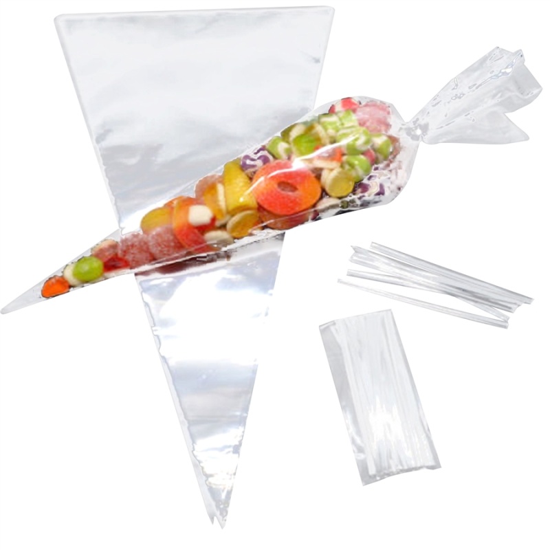 Clear Treat Bags - 12" X 4.5" Cone Shaped