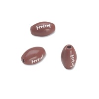 Team Sports Acrylic Football Beads - 12 X 16 Mm - 60Pc