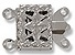 Double Strand Box Clasp-Imitation Rhodium Silver