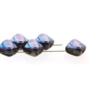 Silky Bead, 6Mm, 2-Hole - Twinkle Graphite SQ206-00030-98555