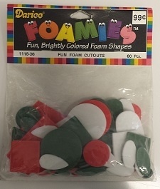 Pre-Cut Shapes- Red, White & Green #1118-36