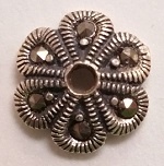 Marcasite Flower Beadcap - Sterling Silver and Natural Stone Jewelry