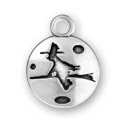 Sterling Silver Charm - Witch On Broom