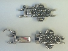 Marcasite 'Club' 2-Strand Box Clasp with Safety Latch
