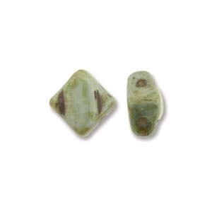 Silky Bead, 6Mm, 2-Hole - Chalk Lazure Blue